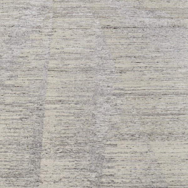 HomeRoots 3' Hand-Knotted Distressed Area Rug in Ivory, Blue & Silver - Modern Abstract Design for Your Home 6' X 9' 566667