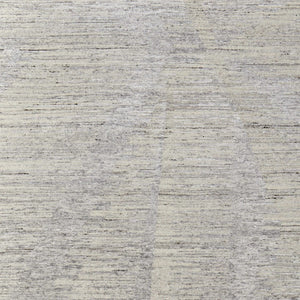 HomeRoots 3' Hand-Knotted Distressed Area Rug in Ivory, Blue & Silver - Modern Abstract Design for Your Home 8' X 12' 566669