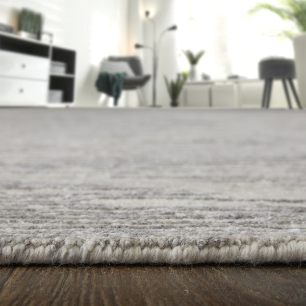 HomeRoots 3' Hand-Knotted Distressed Area Rug in Ivory, Blue & Silver - Modern Abstract Design for Your Home 2' X 3' 566671