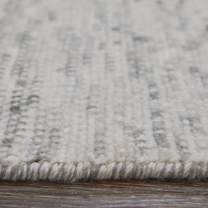 HomeRoots 8' Ivory and Gray Wool Hand-Knotted Area Rug with Fringe - Timeless Style for Any Space 10' Runner 566676