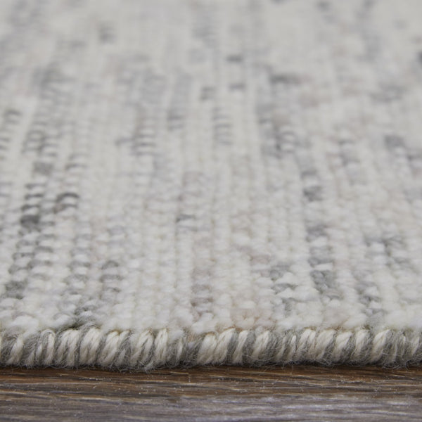 HomeRoots 8' Ivory and Gray Wool Hand-Knotted Area Rug with Fringe - Timeless Style for Any Space 10' Runner 566676