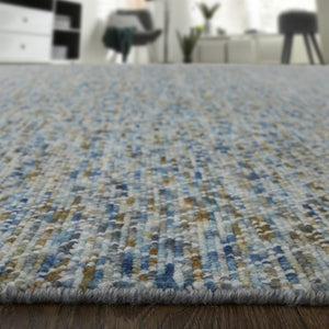 HomeRoots 8' Ivory and Gray Wool Hand-Knotted Area Rug with Fringe - Timeless Style for Any Space 6' X 9' 566679