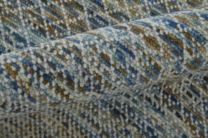HomeRoots 8' Ivory and Gray Wool Hand-Knotted Area Rug with Fringe - Timeless Style for Any Space 6' X 9' 566679