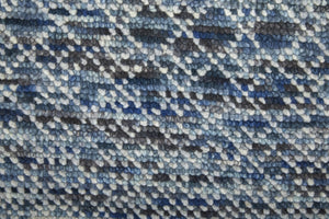 HomeRoots 8' Ivory and Gray Wool Hand-Knotted Area Rug with Fringe - Timeless Style for Any Space Blue 566690