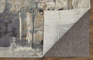 Homeroots 5' X 8' Gray Black And Brown Abstract Power Loom Area Rug Brown Polypropylene 566700