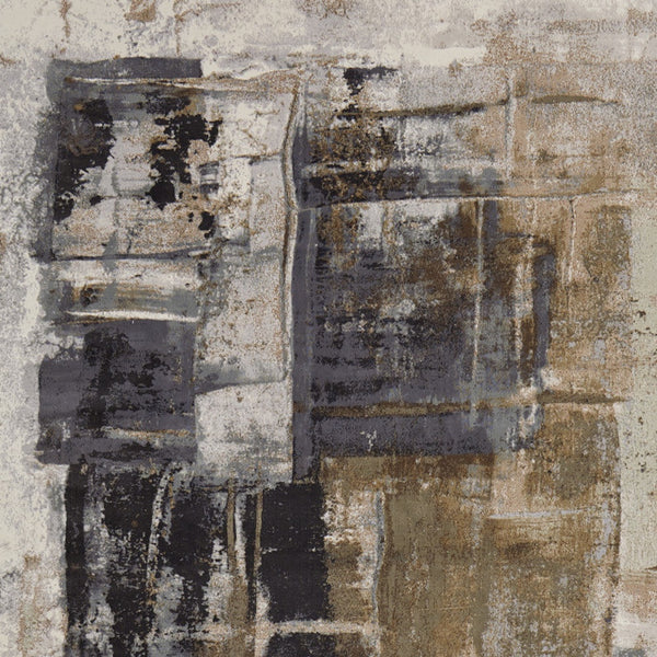 Homeroots 5' X 8' Gray Black And Brown Abstract Power Loom Area Rug Brown Polypropylene 566700