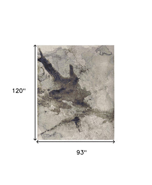 Homeroots 8' X 10' Gray Black And Brown Abstract Power Loom Area Rug Taupe Polypropylene 566708