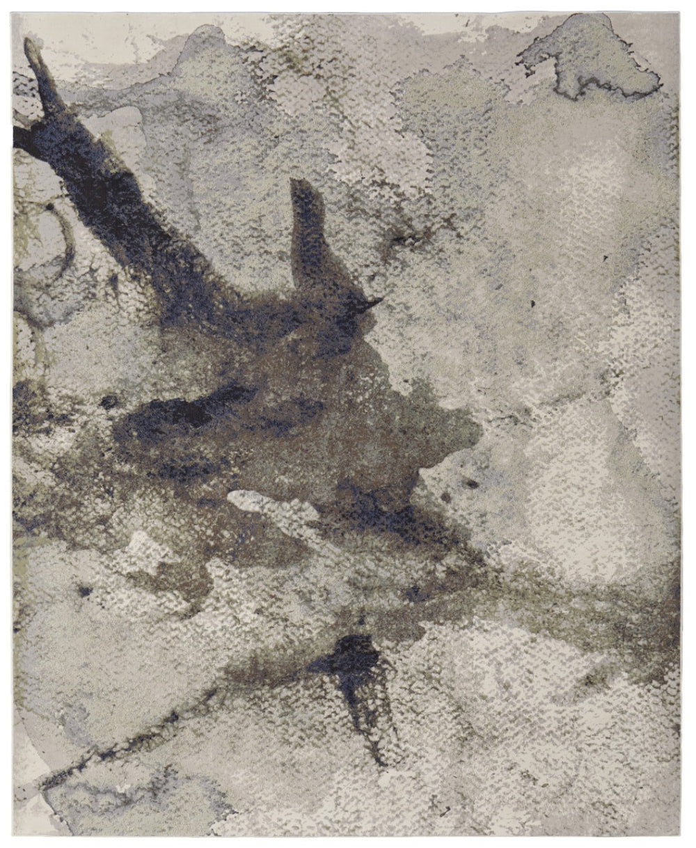 HomeRoots 4' Contemporary Abstract Area Rug in Taupe, Brown, and Black – Stain-Resistant, Easy-Care Design 9' X 12' 566709