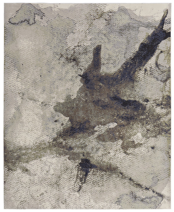 Homeroots 10' X 13' Gray Black And Brown Abstract Power Loom Area Rug Taupe Polypropylene 566710