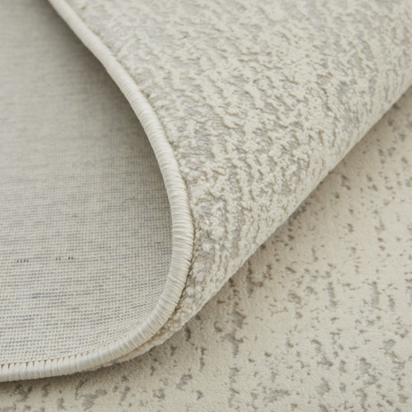 HomeRoots 4' Modern Abstract Ivory, Blue & Brown Stain-Resistant Power Loom Area Rug for High-Traffic Spaces 8' X 10' 566722