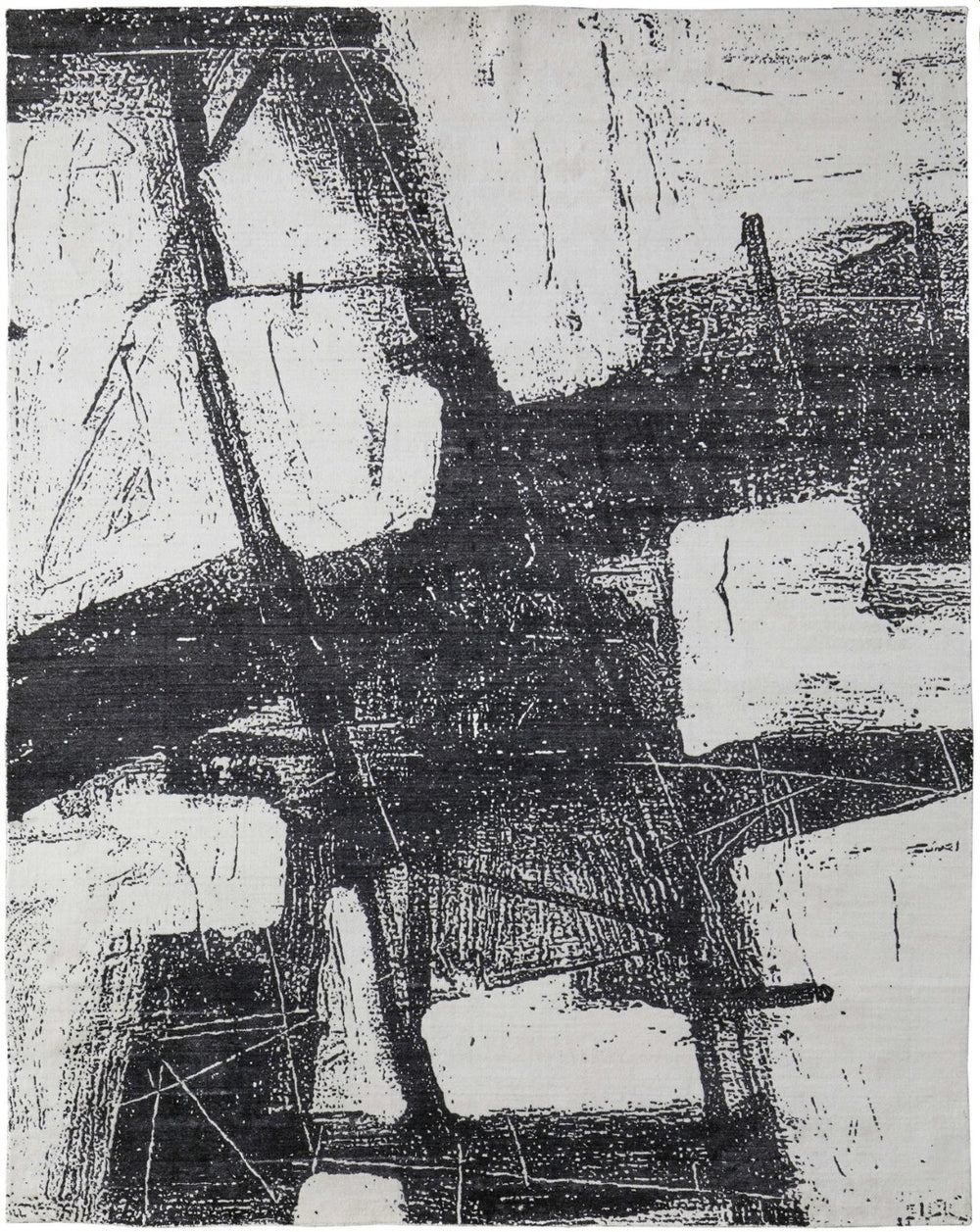 HomeRoots 4' Modern Black and Gray Abstract Hand Woven Area Rug – Artisan Crafted for Unique Home Style 12' X 15' 566732