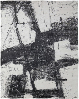 Homeroots 12' X 15' Black And Gray Abstract Hand Woven Area Rug Black Wool Blend 566732