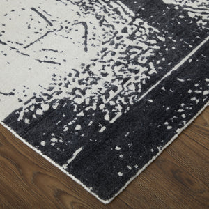 Homeroots 2' X 3' Black And Gray Abstract Hand Woven Area Rug Black Wool Blend 566733