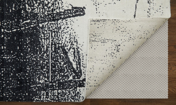 Homeroots 2' X 3' Black And Gray Abstract Hand Woven Area Rug Black Wool Blend 566733