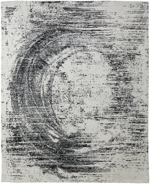 Homeroots 4' X 6' Black And Gray Abstract Hand Woven Area Rug Black Wool Blend 566734