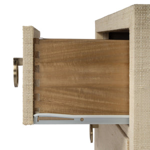 Butler Specialty Bar Harbor Raffia 3-drawer Nightstand – Elegant Storage Solution With Hand-woven Natural Texture Natural Gemelina Wood,Mdf,Oak Veneer,Saguran Raffia,Zinc 5667362-butler