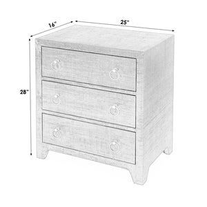 Butler Specialty Bar Harbor Raffia 3-drawer Nightstand – Elegant Storage Solution With Hand-woven Natural Texture Natural Gemelina Wood,Mdf,Oak Veneer,Saguran Raffia,Zinc 5667362-butler