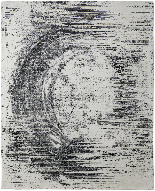 Homeroots 9' X 12' Black And Gray Abstract Hand Woven Area Rug Black Wool Blend 566737