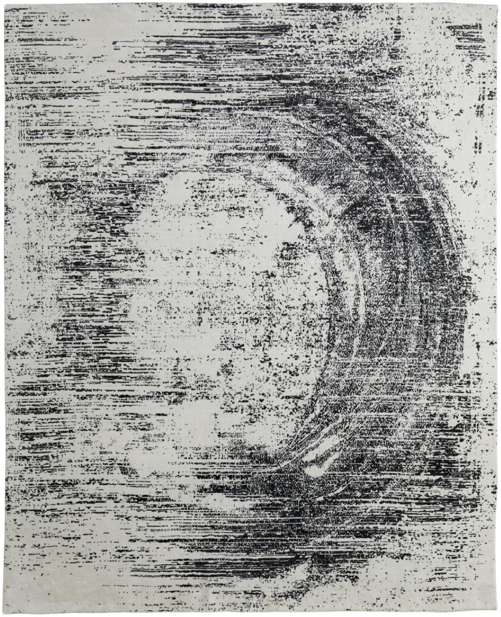 HomeRoots 4' Transform Your Space with a Hand-Woven Black and Gray Abstract Area Rug for Modern Elegance 12' X 15' 566739