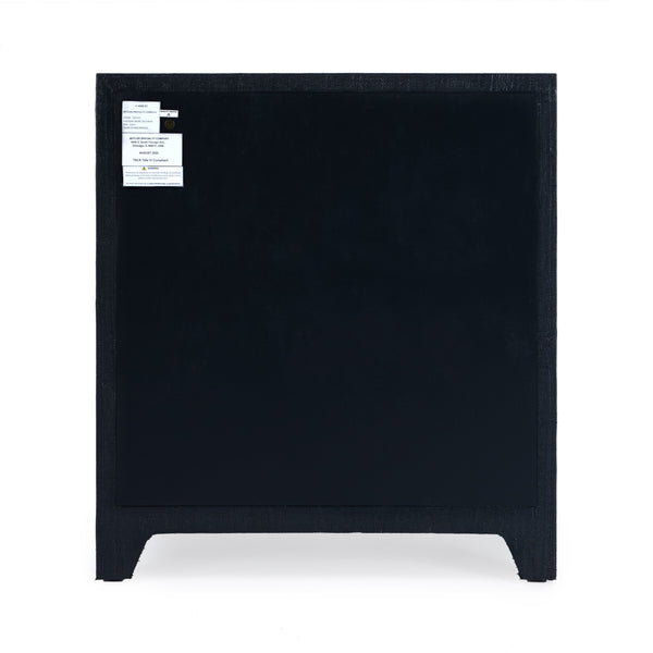 Butler Specialty Bar Harbor Raffia 3-drawer Nightstand – Elegant Storage Solution With Hand-woven Natural Texture Navy Blue Gemelina Wood,Mdf,Oak Veneer,Saguran Raffia,Zinc 5667410-butler