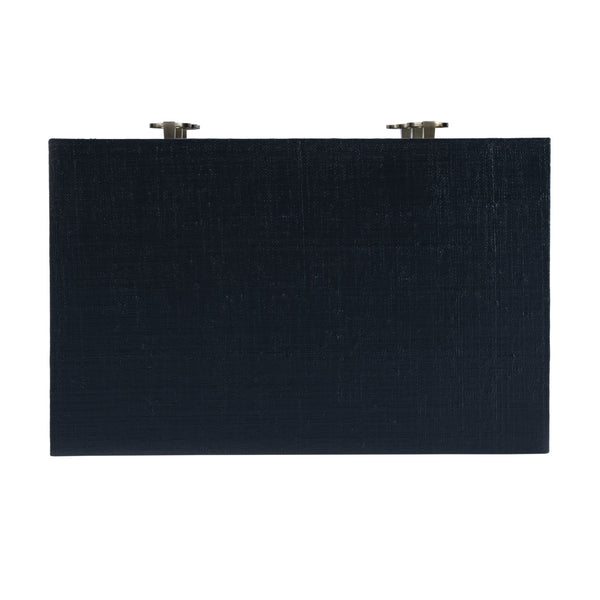 Butler Specialty Bar Harbor Raffia 3-drawer Nightstand – Elegant Storage Solution With Hand-woven Natural Texture Navy Blue Gemelina Wood,Mdf,Oak Veneer,Saguran Raffia,Zinc 5667410-butler