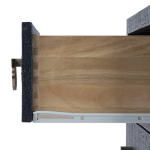 Butler Specialty Bar Harbor Raffia 3-drawer Nightstand – Elegant Storage Solution With Hand-woven Natural Texture Navy Blue Gemelina Wood,Mdf,Oak Veneer,Saguran Raffia,Zinc 5667410-butler