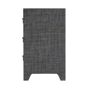 Butler Specialty Bar Harbor Raffia 3-drawer Nightstand – Elegant Storage Solution With Hand-woven Natural Texture Charcoal Gemelina Wood,Mdf,Oak Veneer,Saguran Raffia,Zinc 5667420-butler