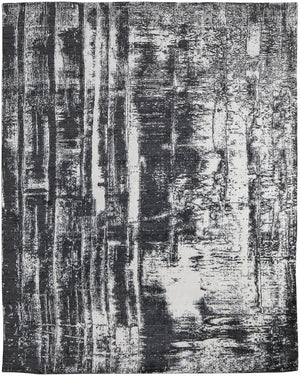 Homeroots 10' X 14' Black And Gray Abstract Hand Woven Area Rug Black Wool Blend 566745