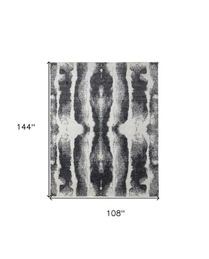 Homeroots 9' X 12' Black And Gray Abstract Hand Woven Area Rug Black Wool Blend 566751