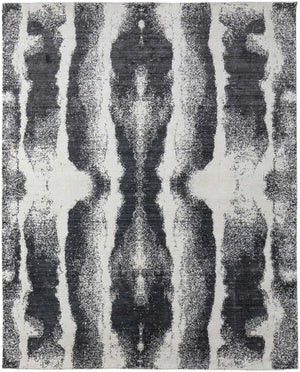 Homeroots 10' X 14' Black And Gray Abstract Hand Woven Area Rug Black Wool Blend 566752