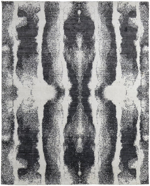 Homeroots 12' X 15' Black And Gray Abstract Hand Woven Area Rug Black Wool Blend 566753