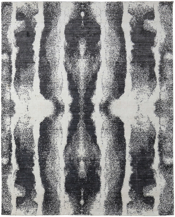 Homeroots 2' X 3' Black And Gray Abstract Hand Woven Area Rug Black Wool Blend 566754