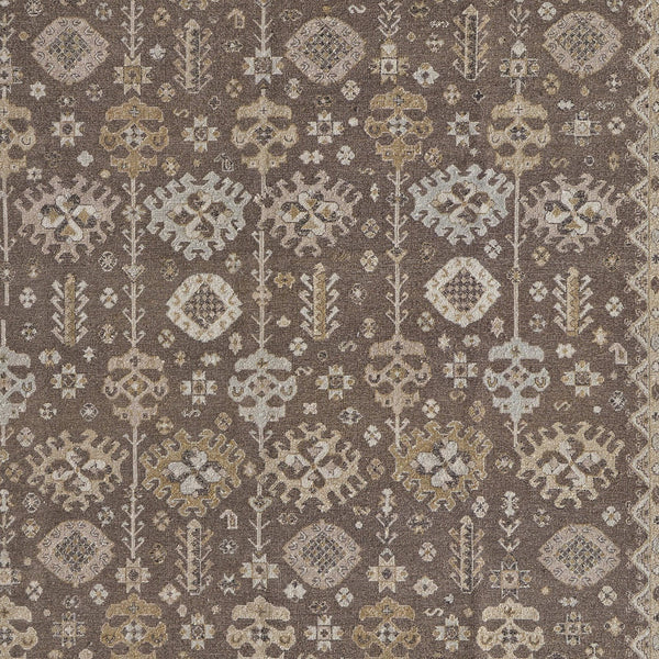 Homeroots 4' X 6' Tan And Brown Wool Oriental Hand Knotted Area Rug With Fringe Brown Wool 566761