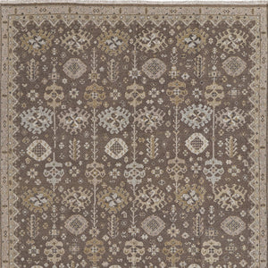Homeroots 6' X 9' Tan And Brown Wool Oriental Hand Knotted Area Rug With Fringe Brown Wool 566762