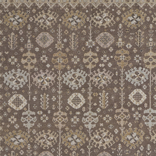 Homeroots 8' X 10' Tan And Brown Wool Oriental Hand Knotted Area Rug With Fringe Brown Wool 566763