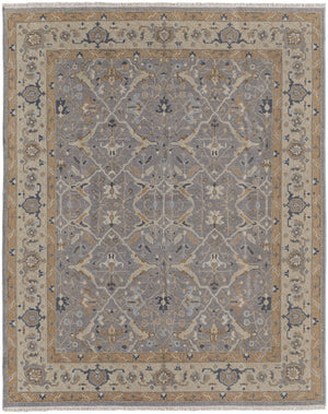HomeRoots 4' Tan and Gray Wool Oriental Hand-Knotted Area Rug – Elegant Design for Living Spaces & Comfort 4' X 6' 566768
