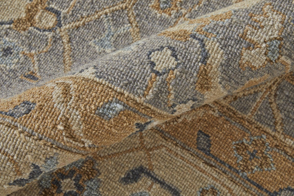 HomeRoots 4' Tan and Gray Wool Oriental Hand-Knotted Area Rug – Elegant Design for Living Spaces & Comfort 2' X 3' 566773