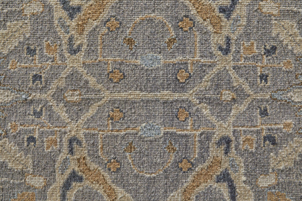 HomeRoots 4' Tan and Gray Wool Oriental Hand-Knotted Area Rug – Elegant Design for Living Spaces & Comfort 2' X 3' 566773