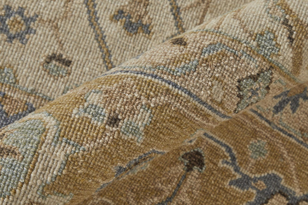 HomeRoots 4' Tan and Gray Wool Oriental Hand-Knotted Area Rug – Elegant Design for Living Spaces & Comfort 2' X 3' 566779