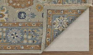 HomeRoots 4' Timeless Gray and Brown Hand-Knotted Wool Oriental Area Rug with Artisan Fringe Detail 2' X 3' 566786