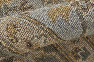 HomeRoots 4' Timeless Gray and Brown Hand-Knotted Wool Oriental Area Rug with Artisan Fringe Detail 2' X 3' 566793