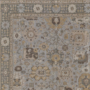 HomeRoots 4' Timeless Gray and Brown Hand-Knotted Wool Oriental Area Rug with Artisan Fringe Detail 2' X 3' 566793