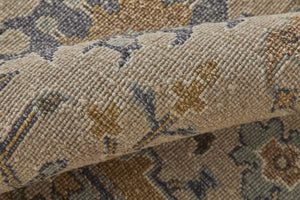 HomeRoots 4' Hand-Knotted Wool Oriental Area Rug in Tan, Brown, and Gray with Elegant Fringe Detail 2' X 3' 566800