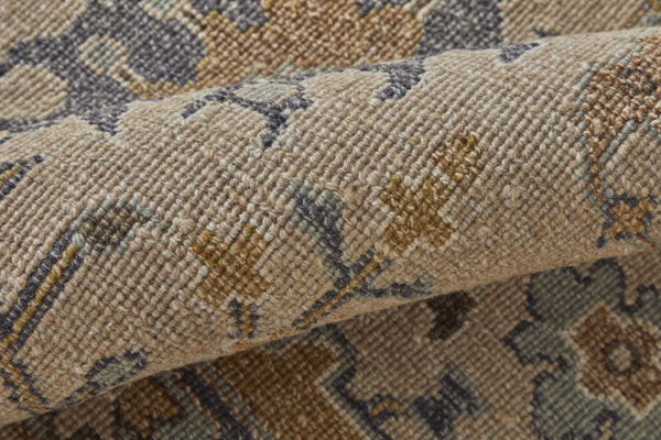HomeRoots 4' Hand-Knotted Wool Oriental Area Rug in Tan, Brown, and Gray with Elegant Fringe Detail 2' X 3' 566800