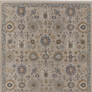 HomeRoots 4' Hand-Knotted Wool Oriental Area Rug in Tan, Brown, and Gray with Elegant Fringe Detail 2' X 3' 566800