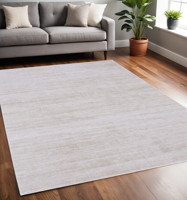 HomeRoots 5' Ivory and Silver Area Rug - Elegant, Durable, Stain-Resistant Design for Modern Living Spaces 5' X 8' 566801