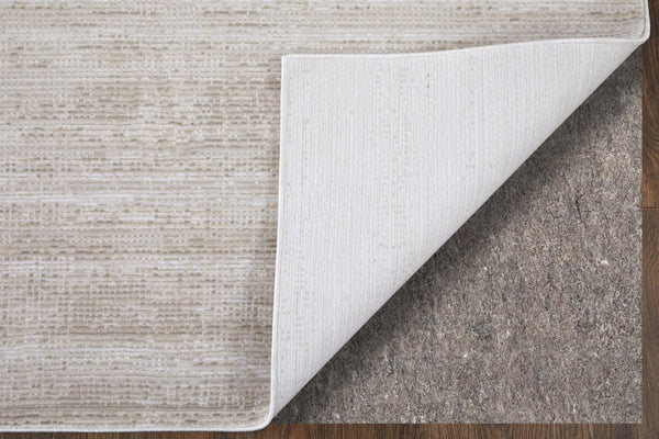 HomeRoots 5' Ivory and Silver Area Rug - Elegant, Durable, Stain-Resistant Design for Modern Living Spaces 7' X 10' 566802