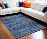 Homeroots 5' X 8' Blue And Gray Power Loom Area Rug Blue Polyester 566806