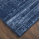 Homeroots 5' X 8' Blue And Gray Power Loom Area Rug Blue Polyester 566806