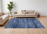 Homeroots 7' X 10' Blue And Gray Power Loom Area Rug Blue Polyester 566807